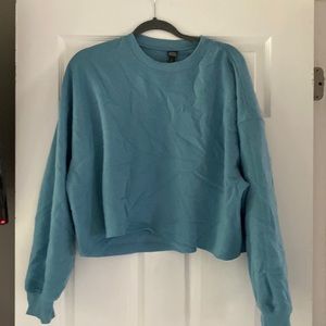 Cropped blue sweater